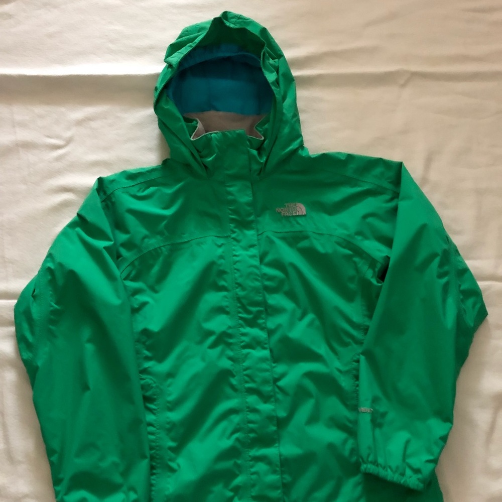 Girls north face rain coat